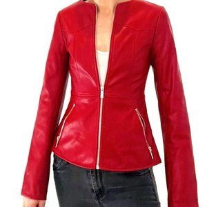 Deep Red Leather Jacket